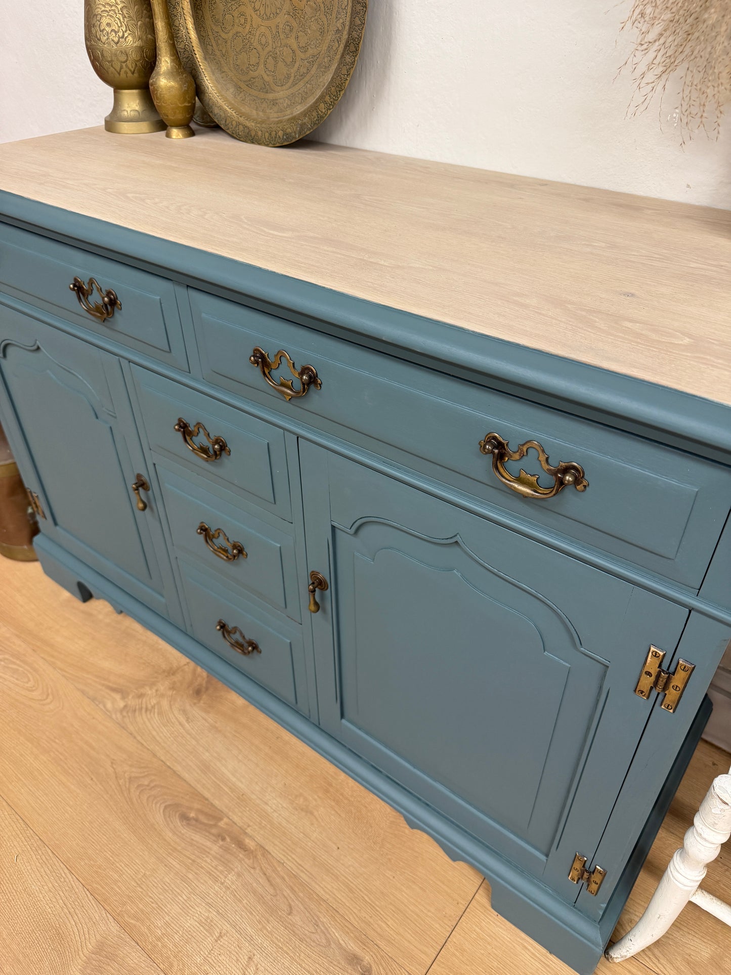 Vintage Painted Oak Sideboard