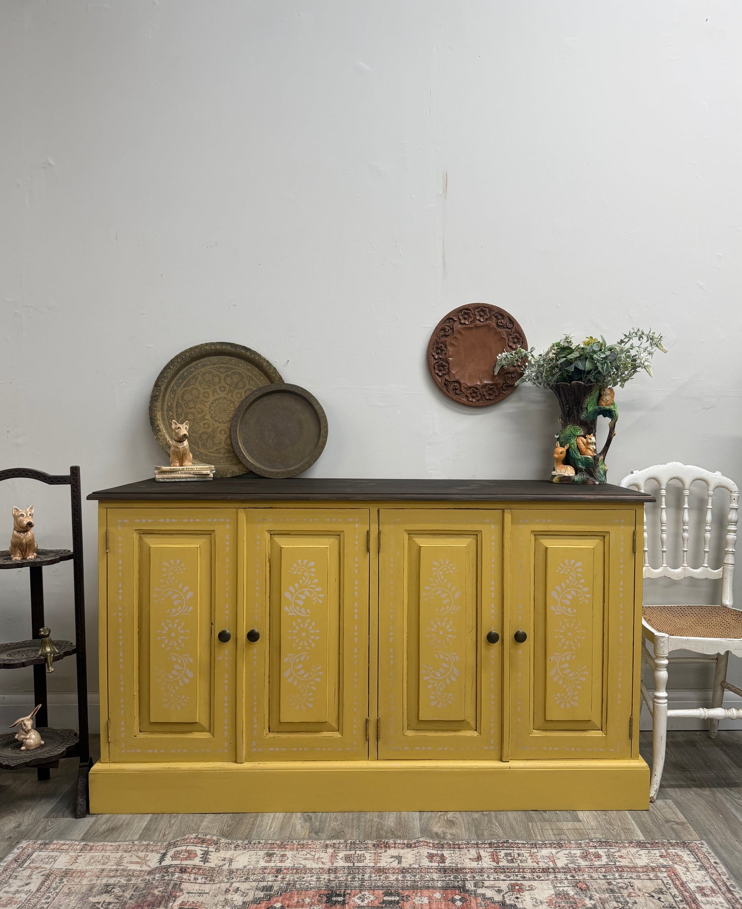 Solid pine painted sideboard cabinet