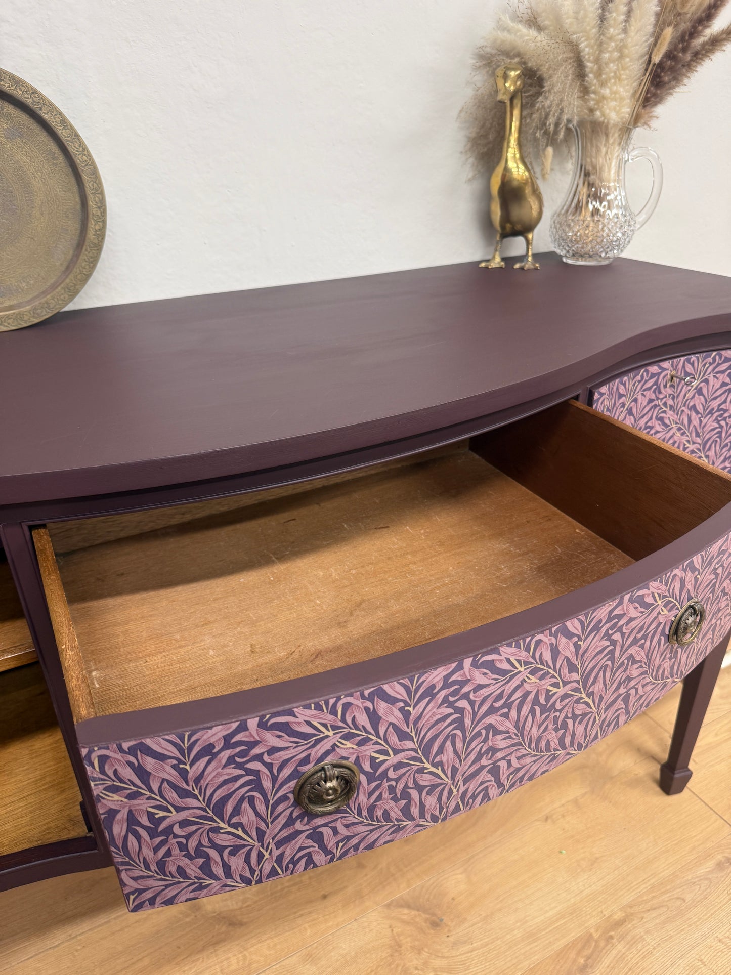 Stunning vintage wallpapered sideboard