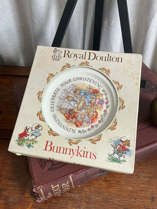 vintage boxed Royal Doulton Bunnykins plate