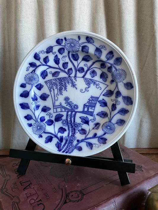 Antique blue and white floral Minton plate