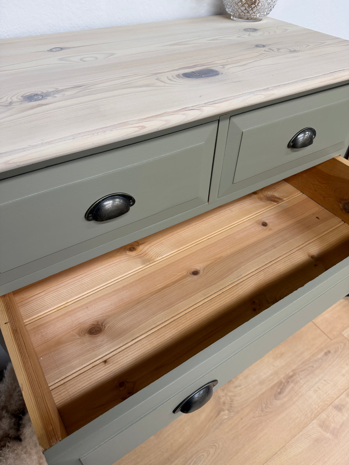 Solid pine painted chest of drawers