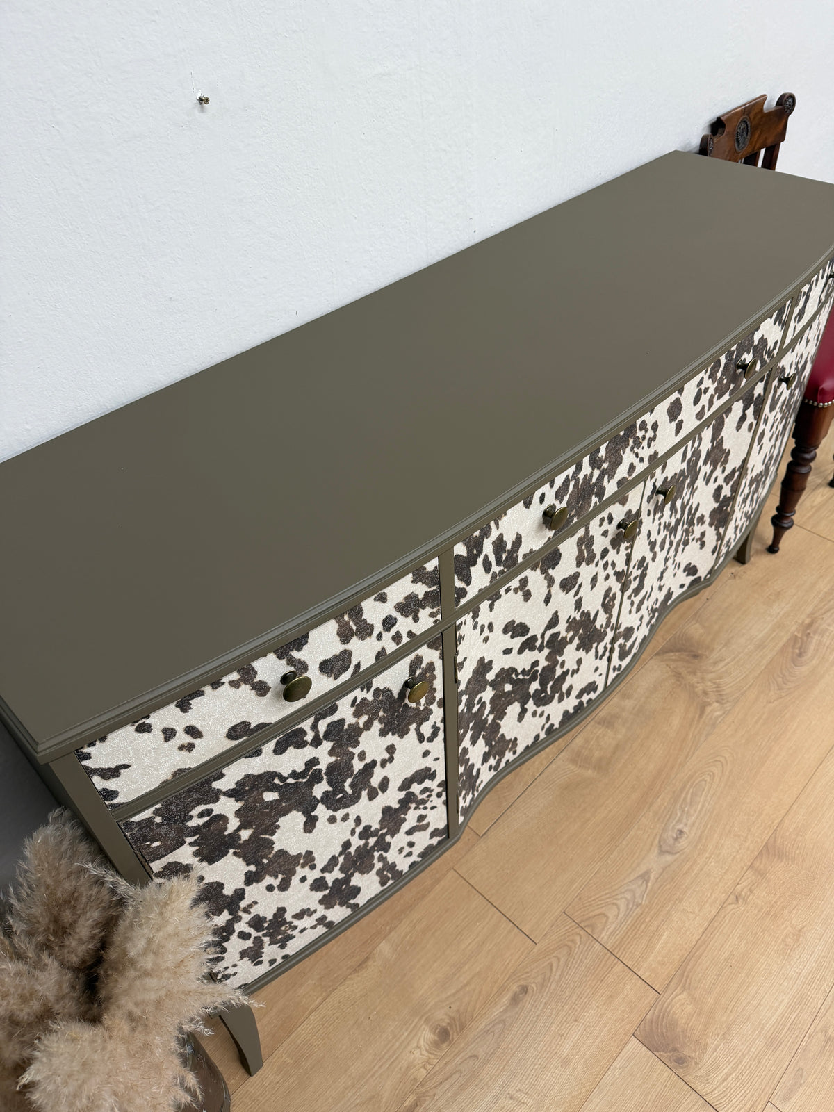 Vintage cow print sideboard for Elena