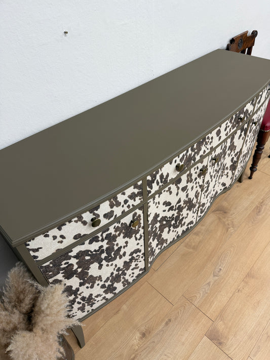 Vintage cow print sideboard for Elena