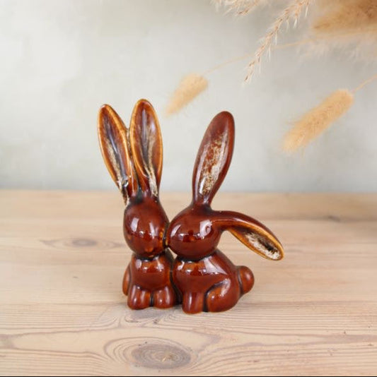 Kernewek Cornish Pottery Rabbits Figurine