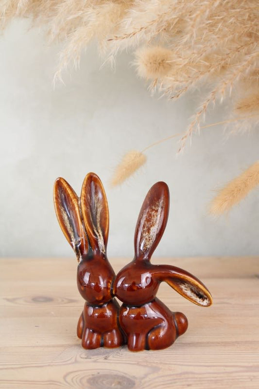 Kernewek Cornish Pottery Rabbits Figurine