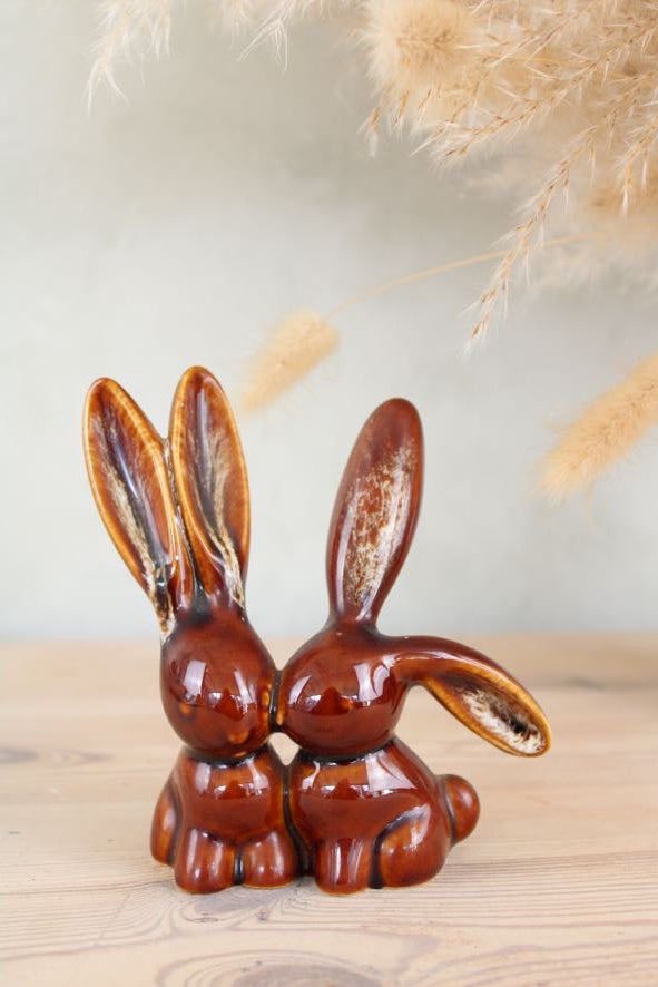 Kernewek Cornish Pottery Rabbits Figurine