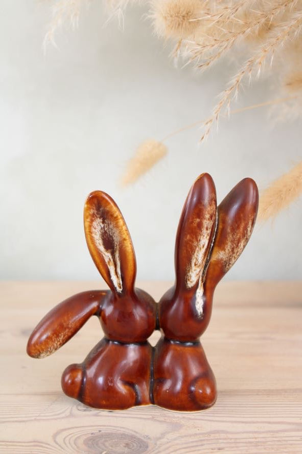 Kernewek Cornish Pottery Rabbits Figurine