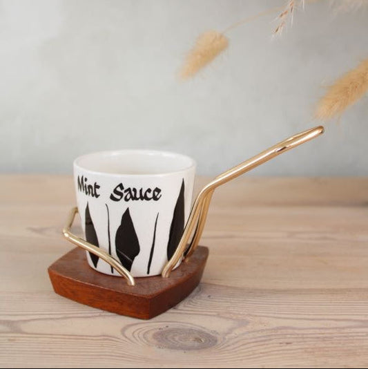 Wyncraft Mint Sauce Pot with Wood and Metal Serving Board