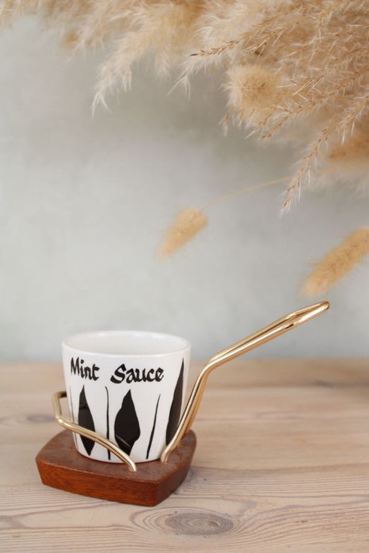 Wyncraft Mint Sauce Pot with Wood and Metal Serving Board