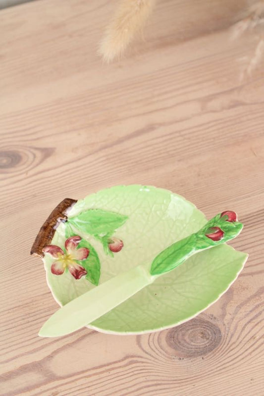 Carlton Ware Leaf Bowl and Knife Set