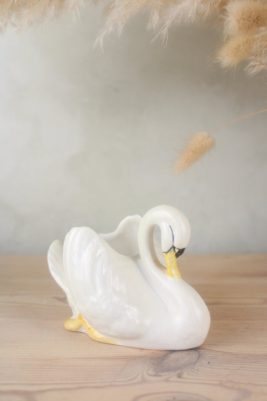 White Portuguese Swan Plant Pot