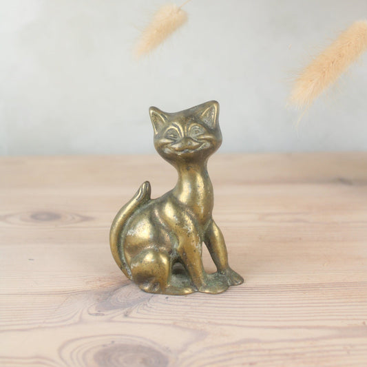 Brass Retro Cat with Stand