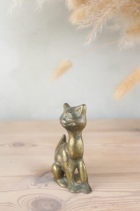 Brass Retro Cat with Stand