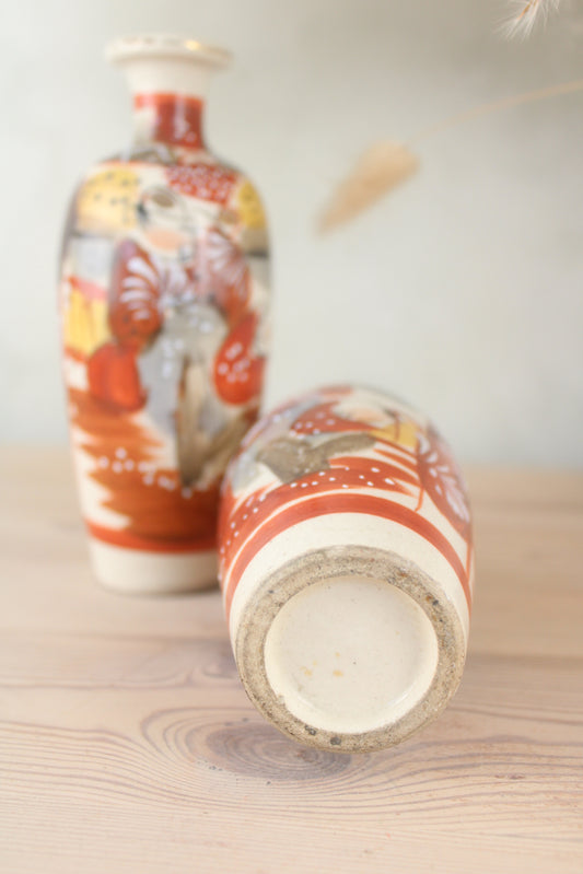 Pair of Satsuma Small Vases