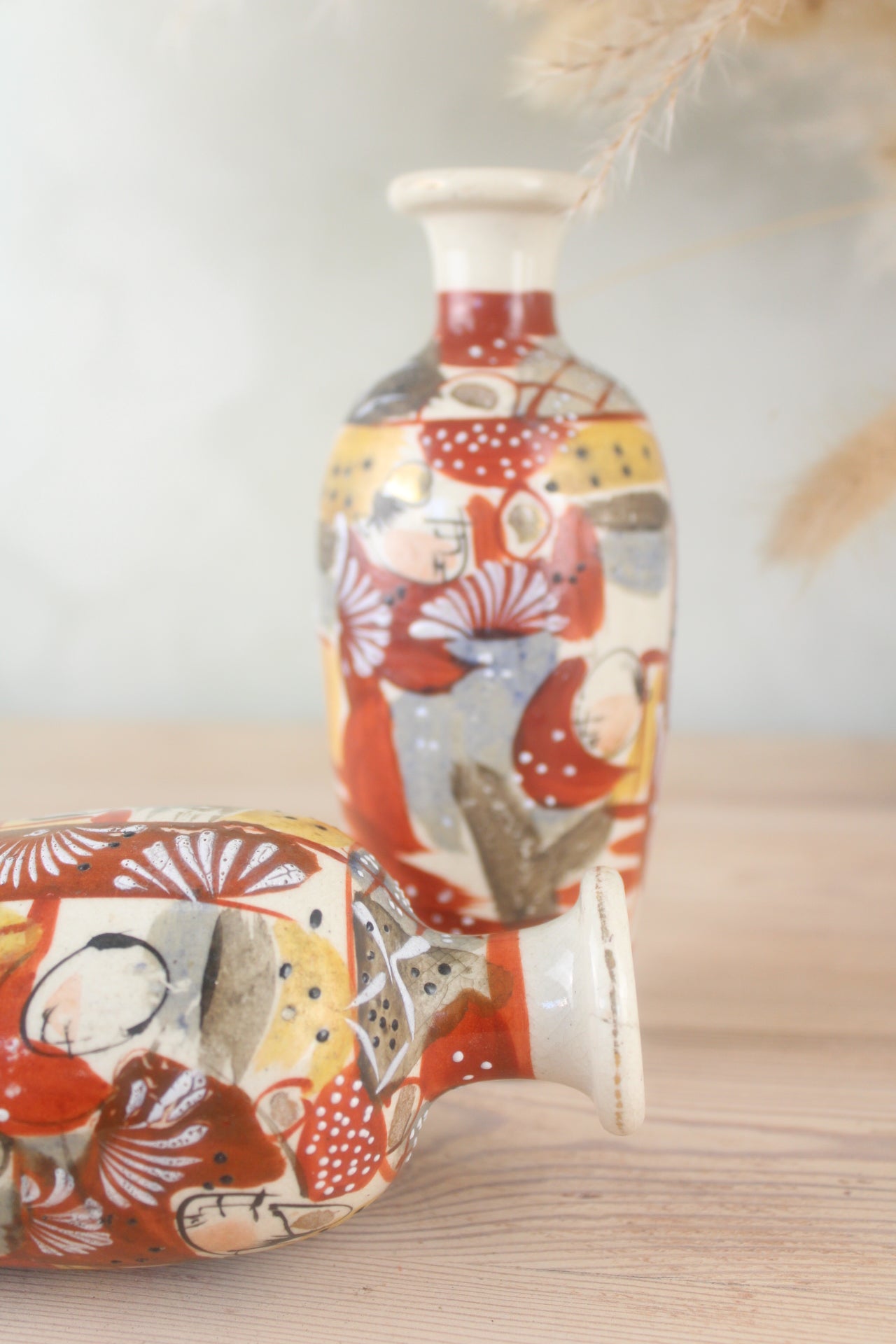 Pair of Satsuma Small Vases