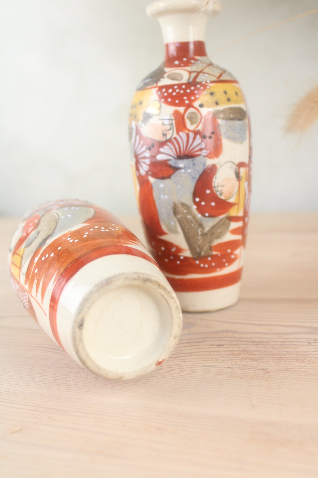 Pair of Satsuma Small Vases