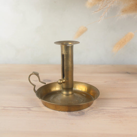 Brass Candlestick with Wax Pusher