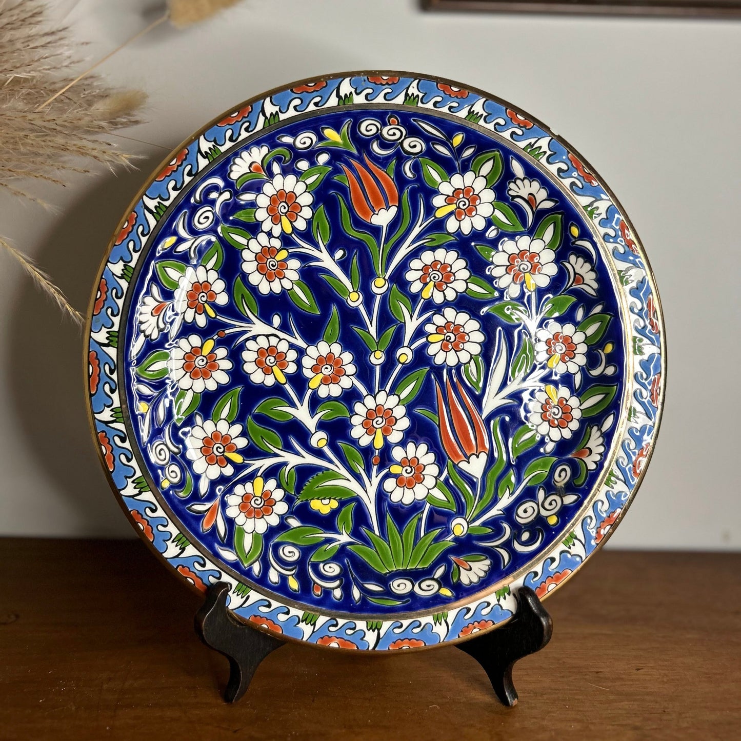 Blue Daisy Handmade Greek Hanging Plate