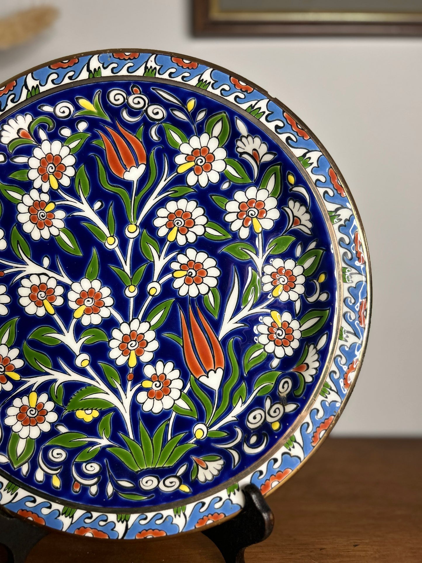 Blue Daisy Handmade Greek Hanging Plate