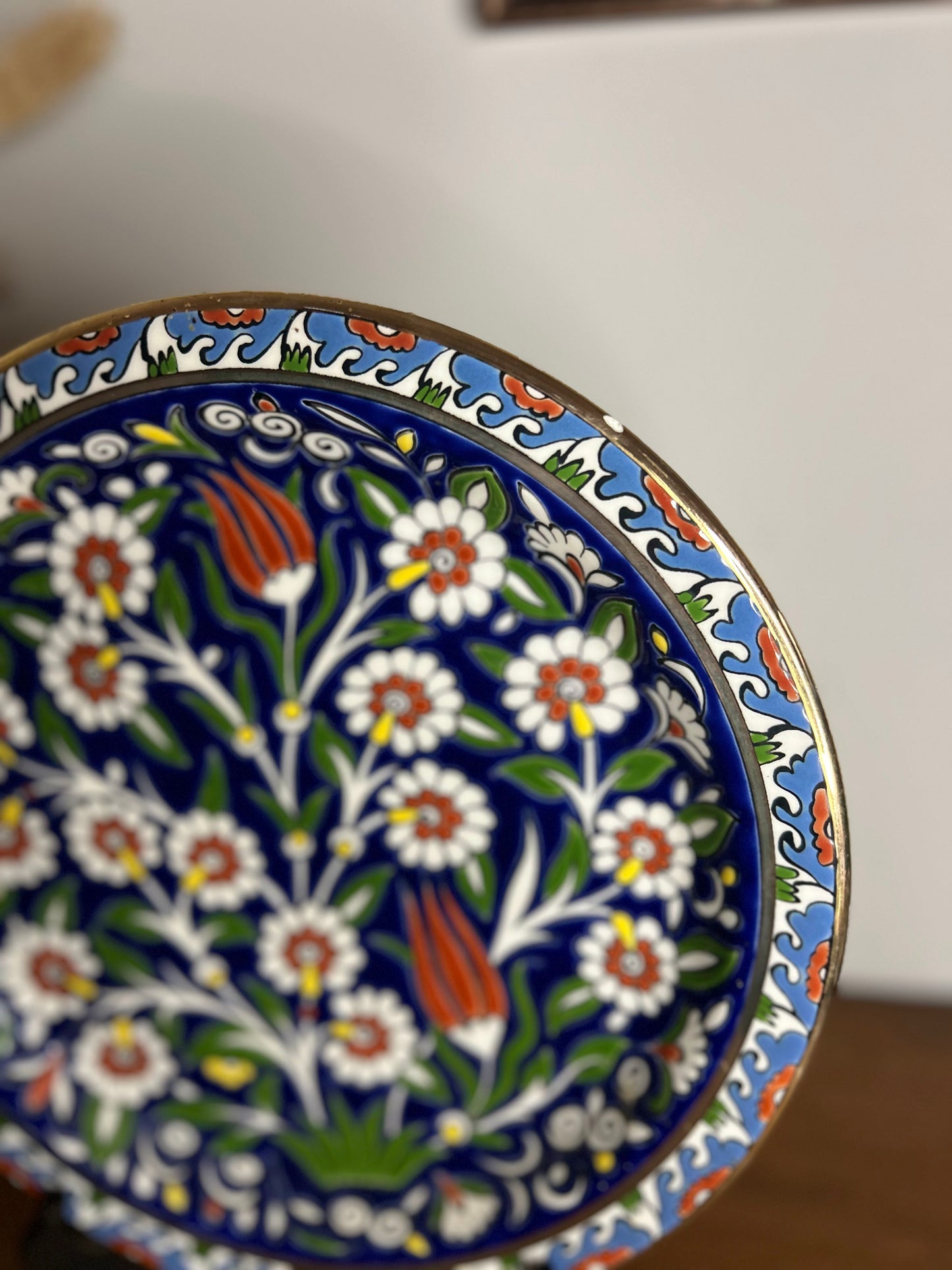 Blue Daisy Handmade Greek Hanging Plate