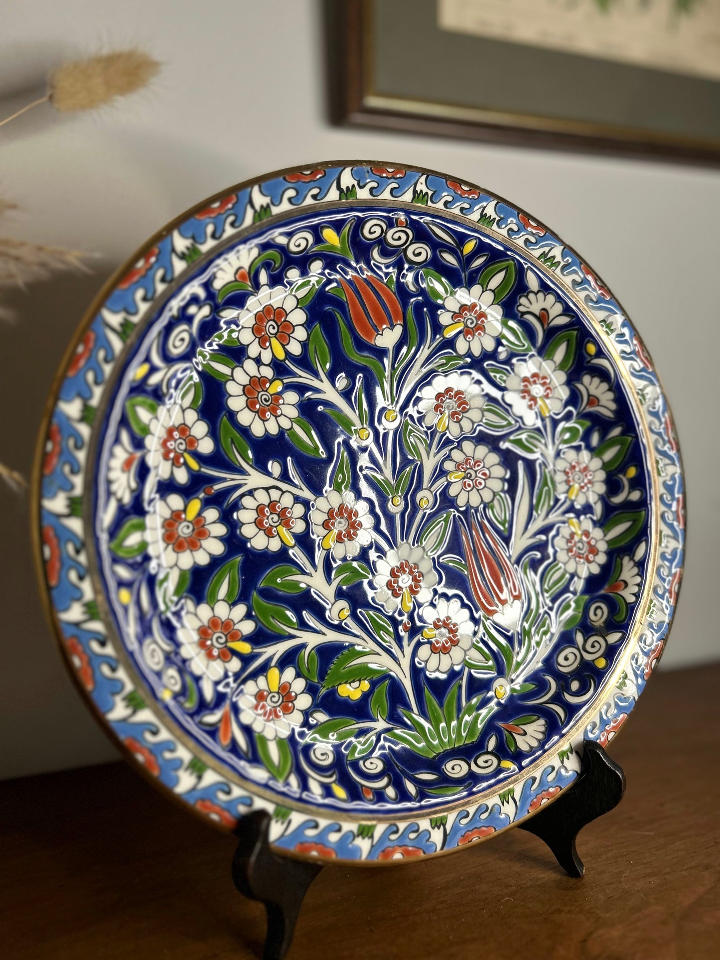 Blue Daisy Handmade Greek Hanging Plate