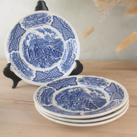 Alfred Meakin Blue and White Fair Winds Side Plates