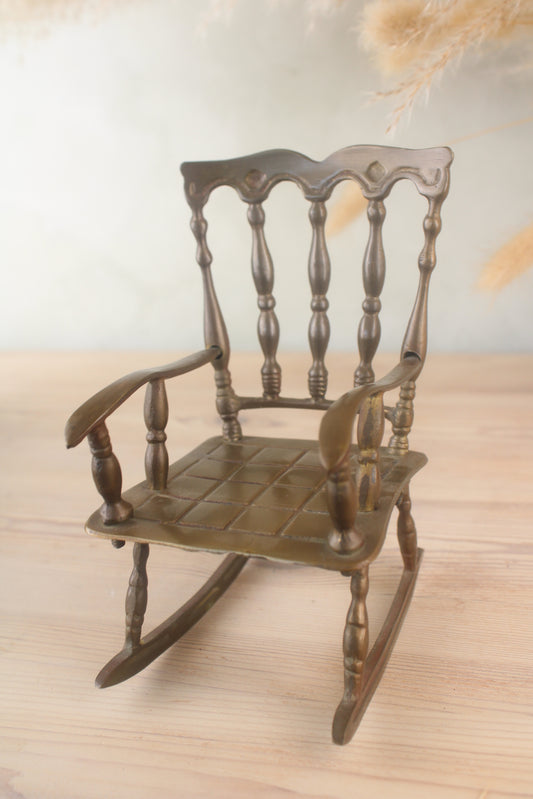 Brass Rocking Chair Figurine
