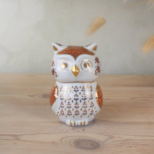 Crown Derby Style Owl Figurine