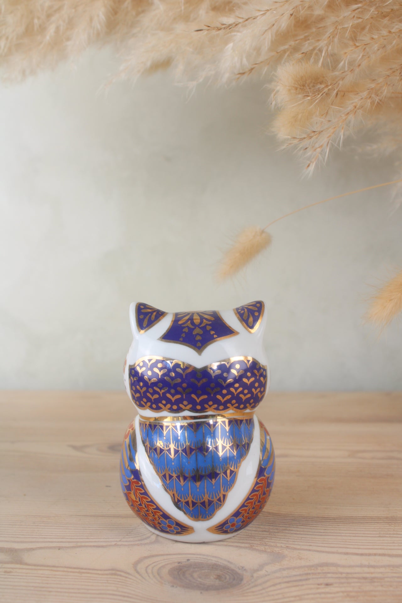 Crown Derby Style Owl Figurine