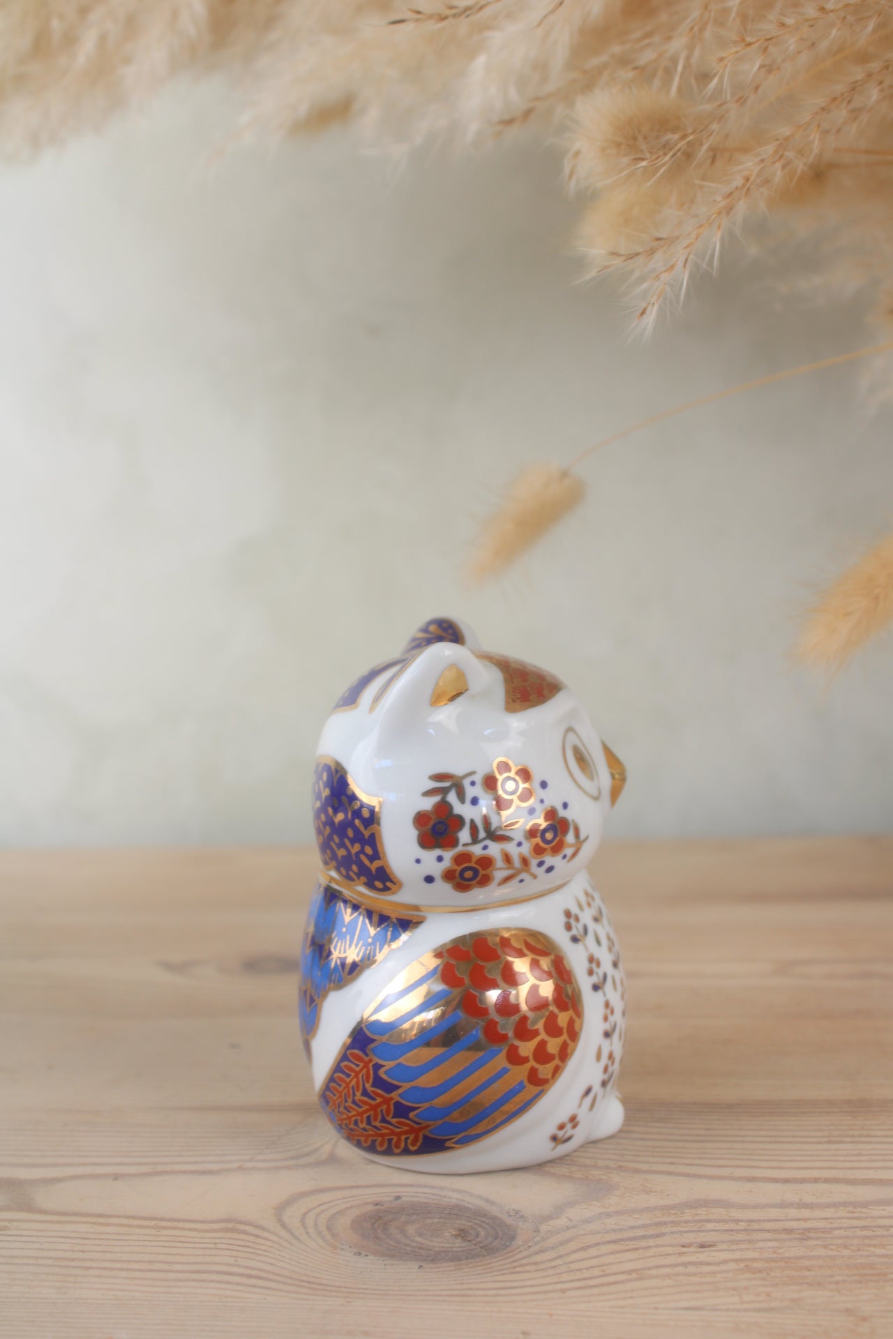 Crown Derby Style Owl Figurine