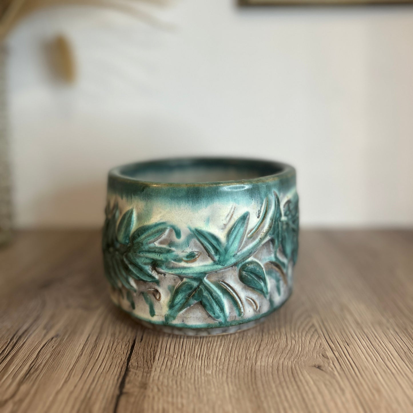 Green Leaf Design Italian Ceramic Planter