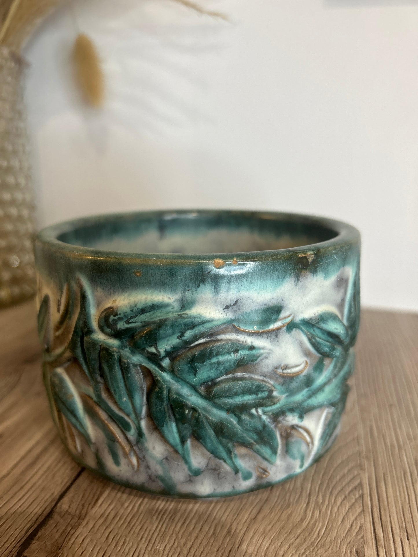 Green Leaf Design Italian Ceramic Planter