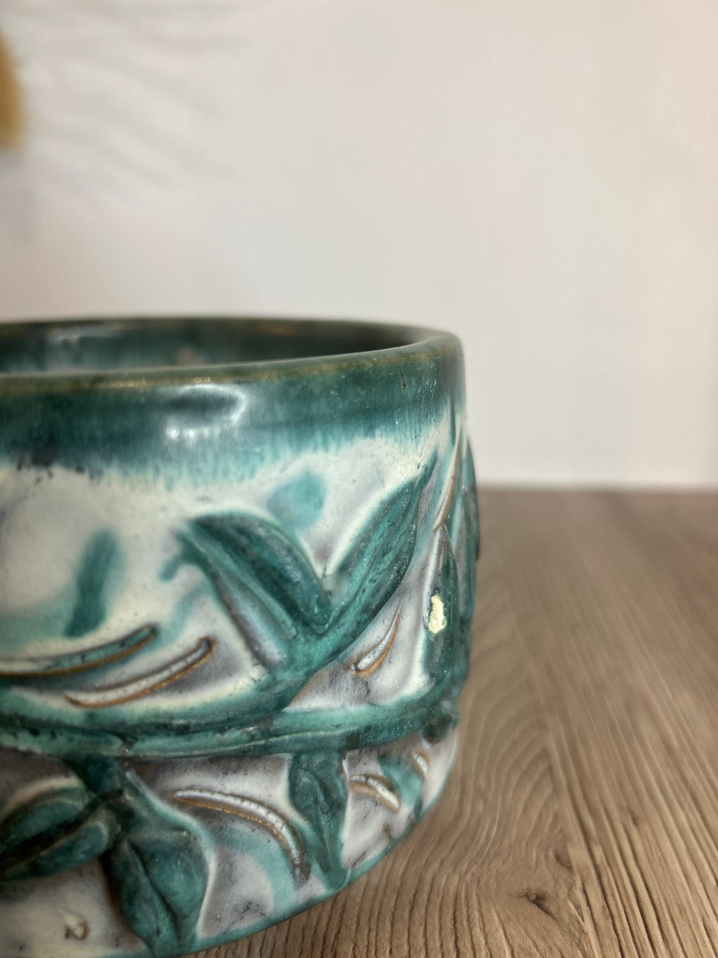 Green Leaf Design Italian Ceramic Planter