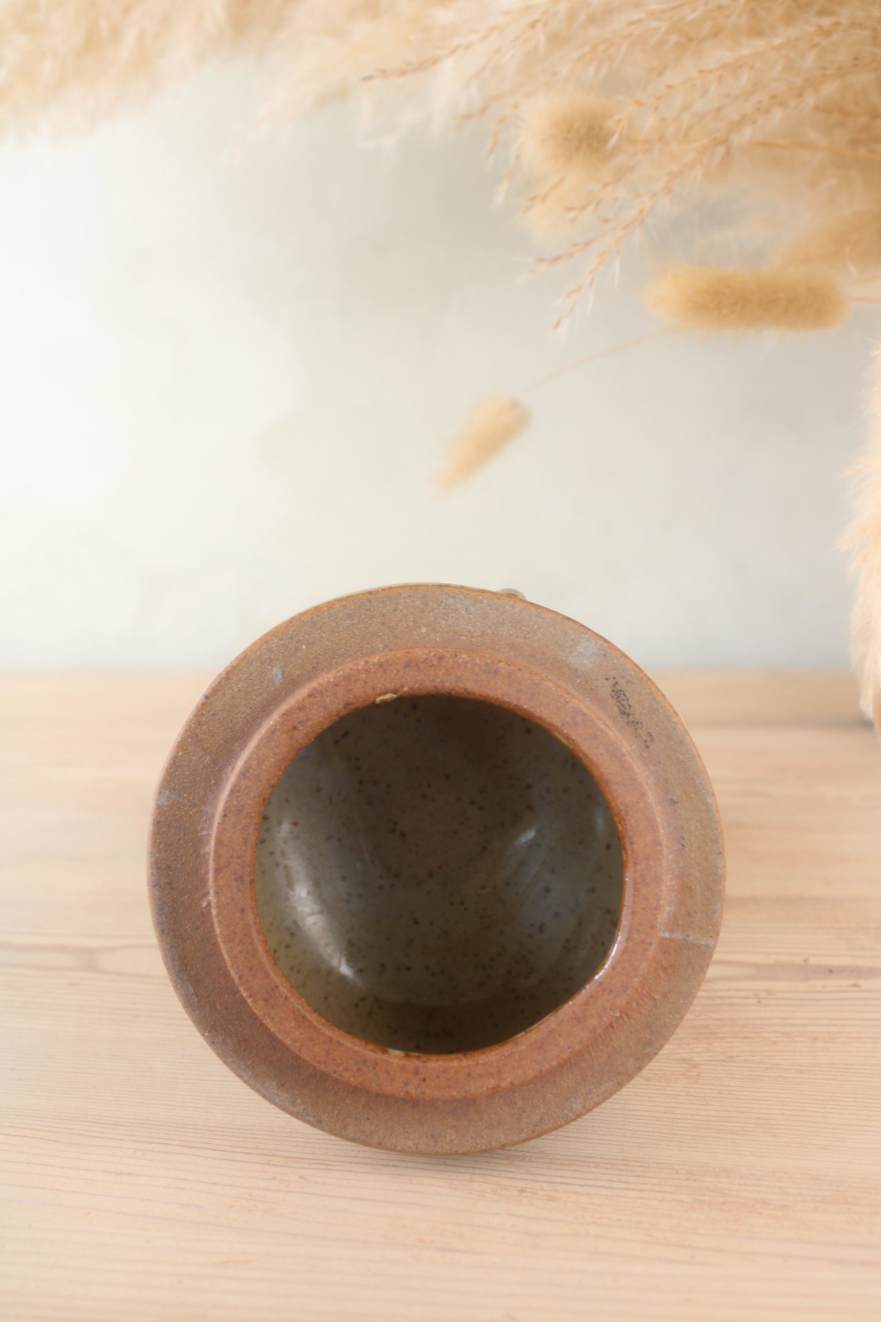 Rustic Owl Shaped Stoneware Pot