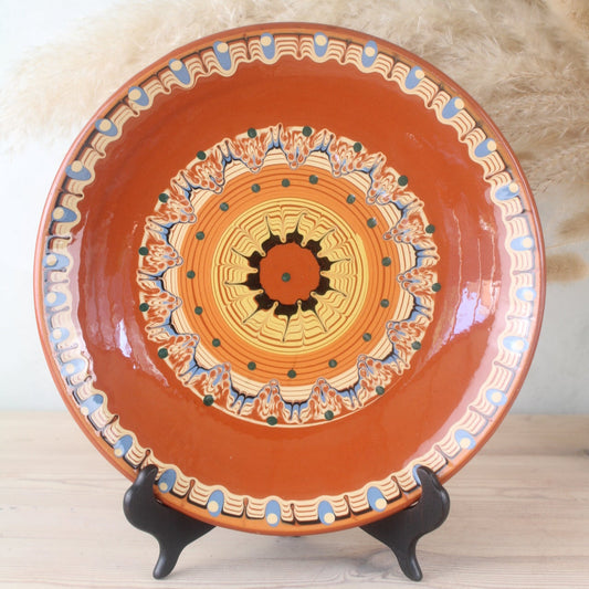 Drip Paint Glazed Terracotta Hanging Plate