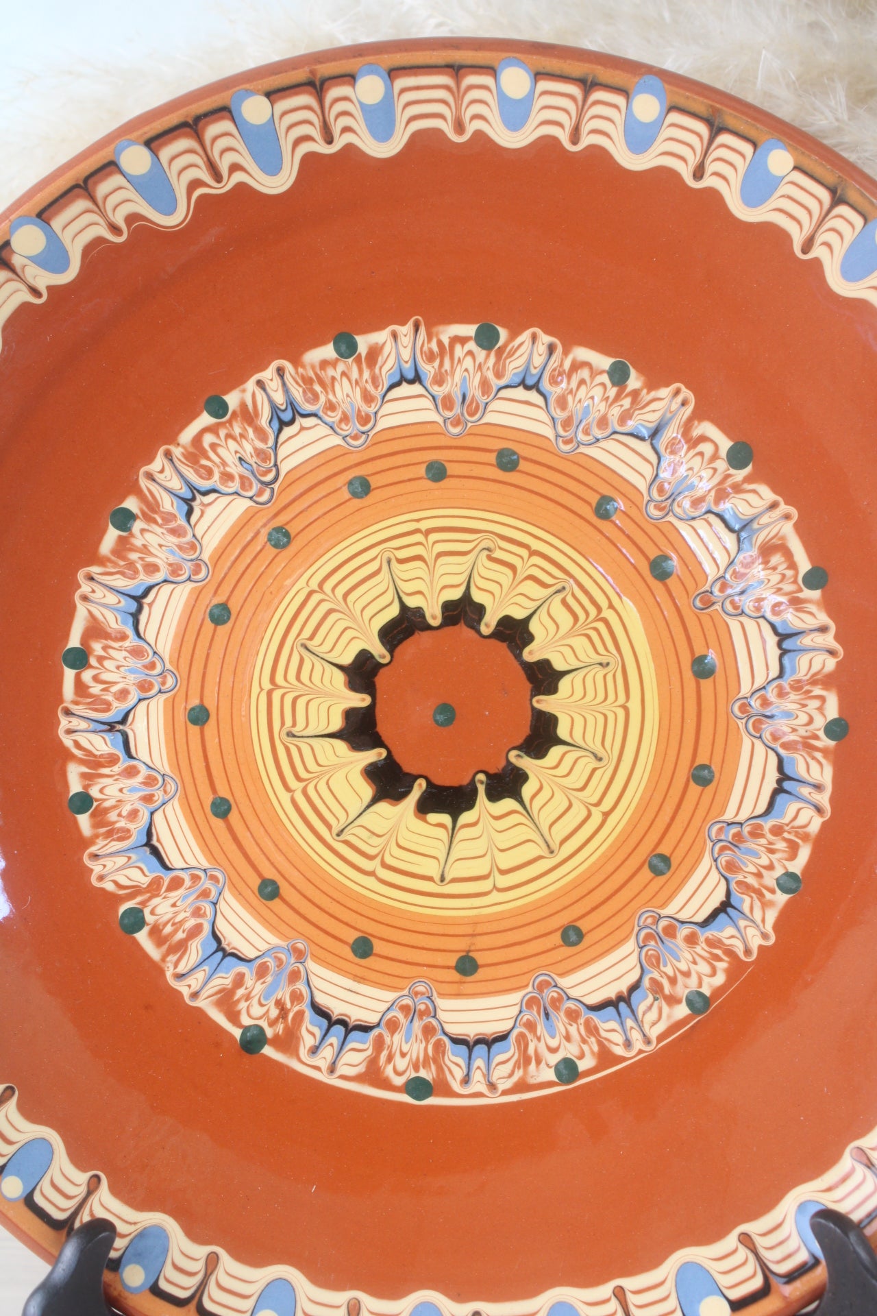 Drip Paint Glazed Terracotta Hanging Plate