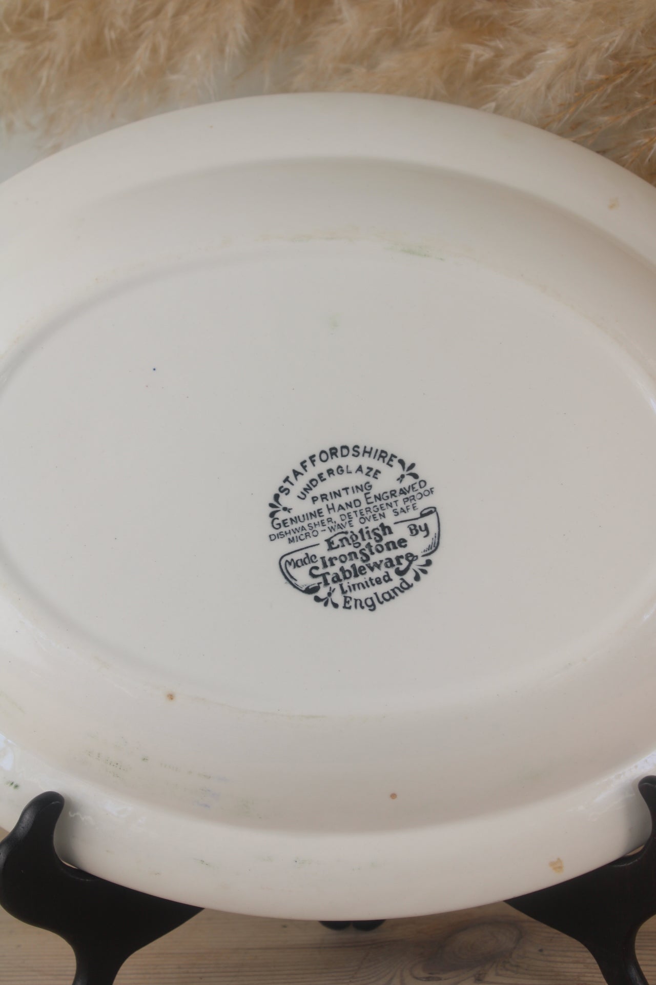 Green and White Staffordshire Platter