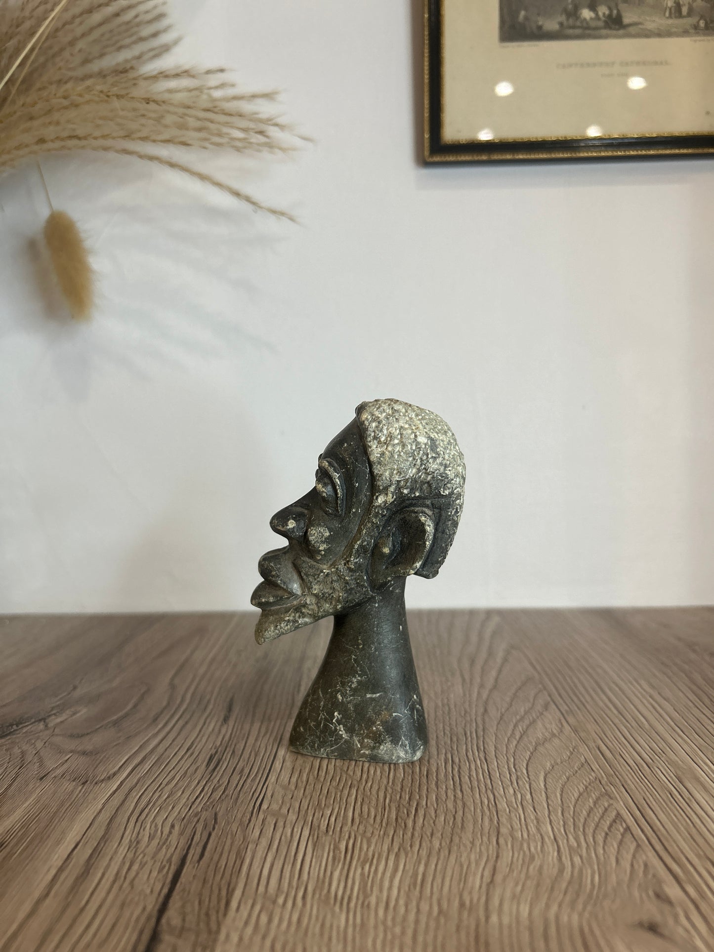 African Soapstone Figurine of a Head