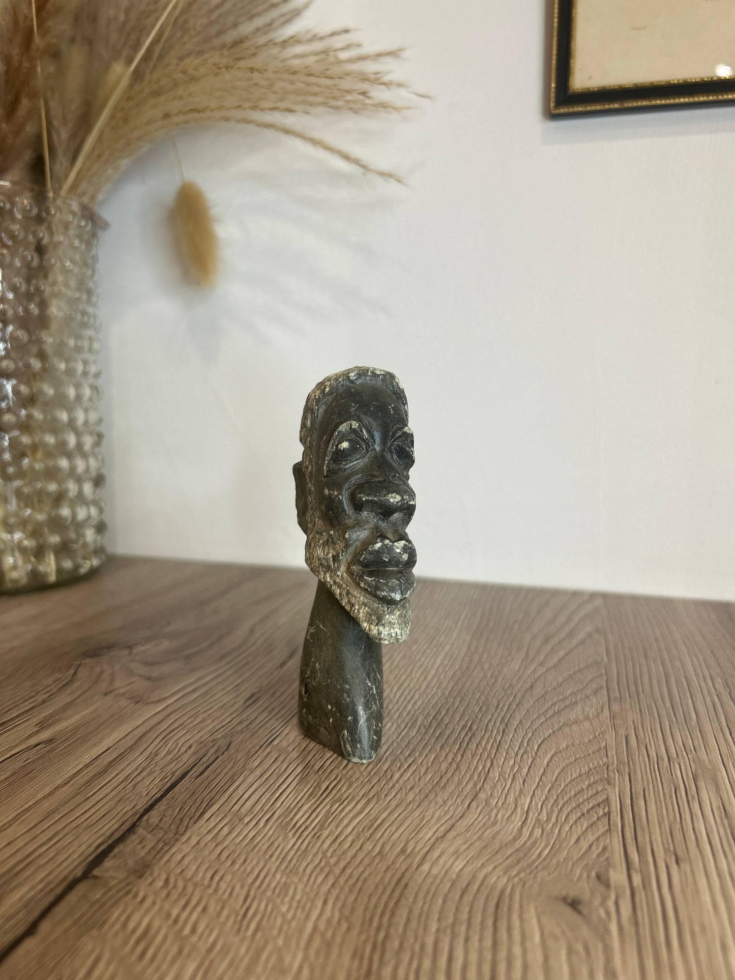 African Soapstone Figurine of a Head