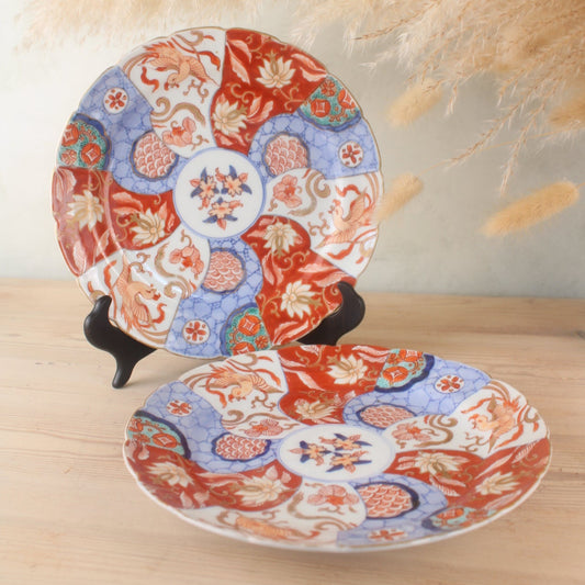 Pair of Antique Japanese Imari Plates