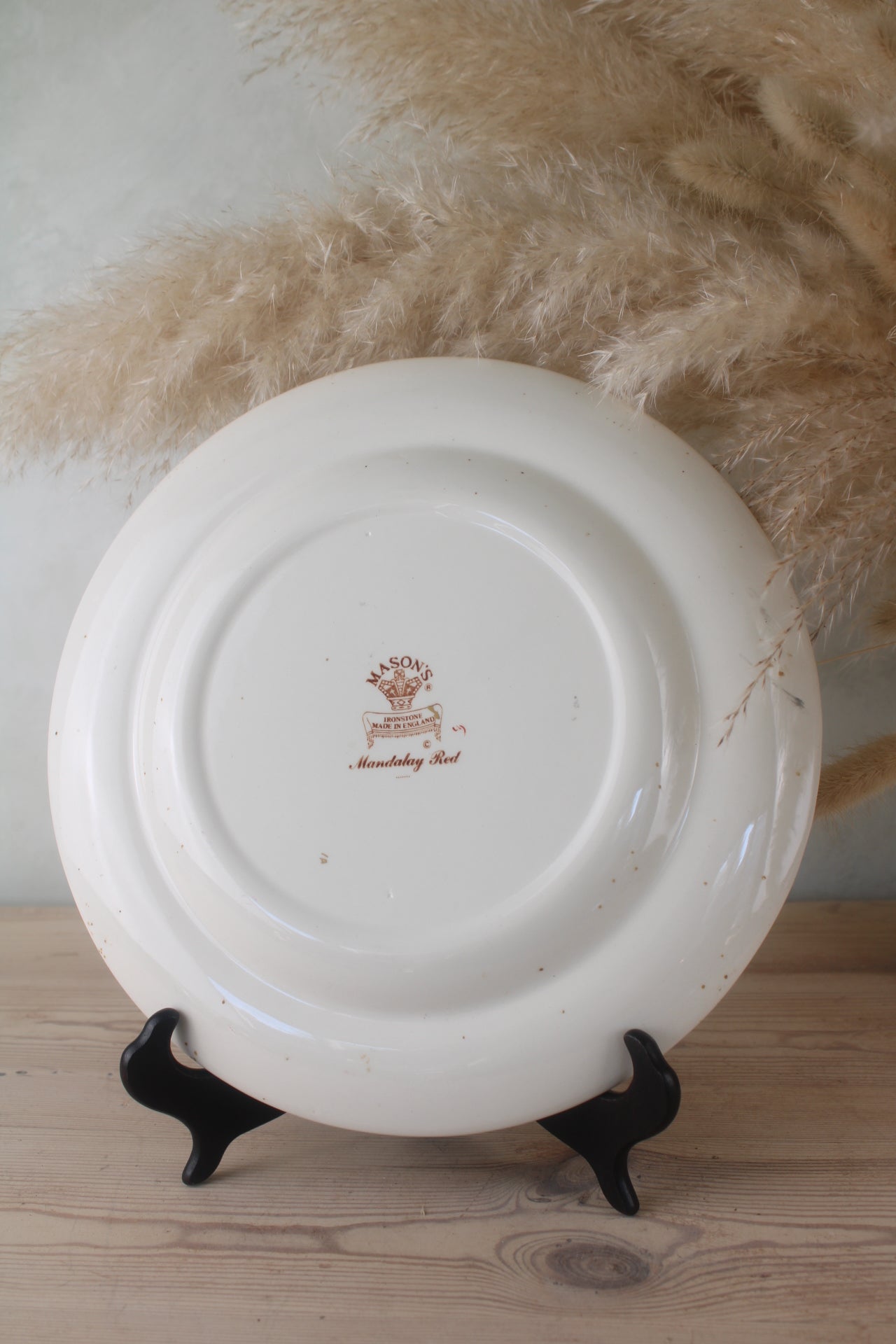 Masons Red Floral Rose Plate