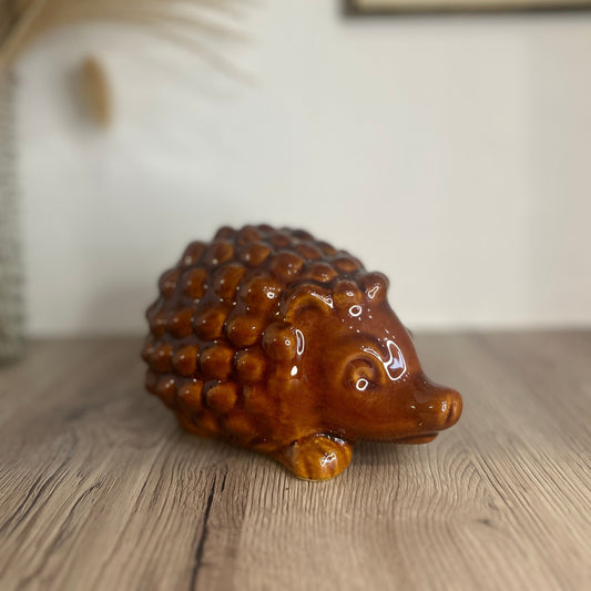 Rust Colour Vintage Hedgehog Money Box