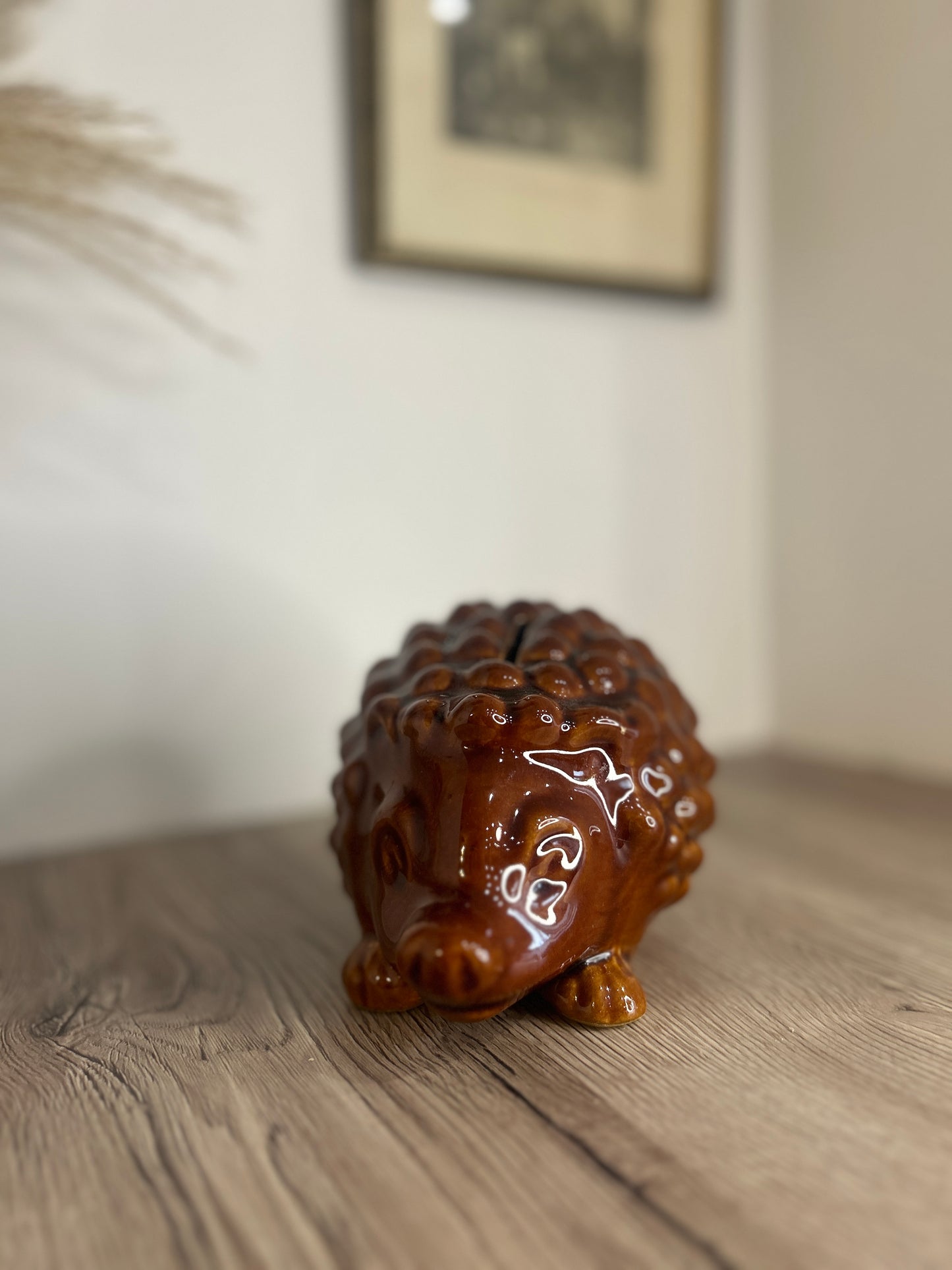 Rust Colour Vintage Hedgehog Money Box