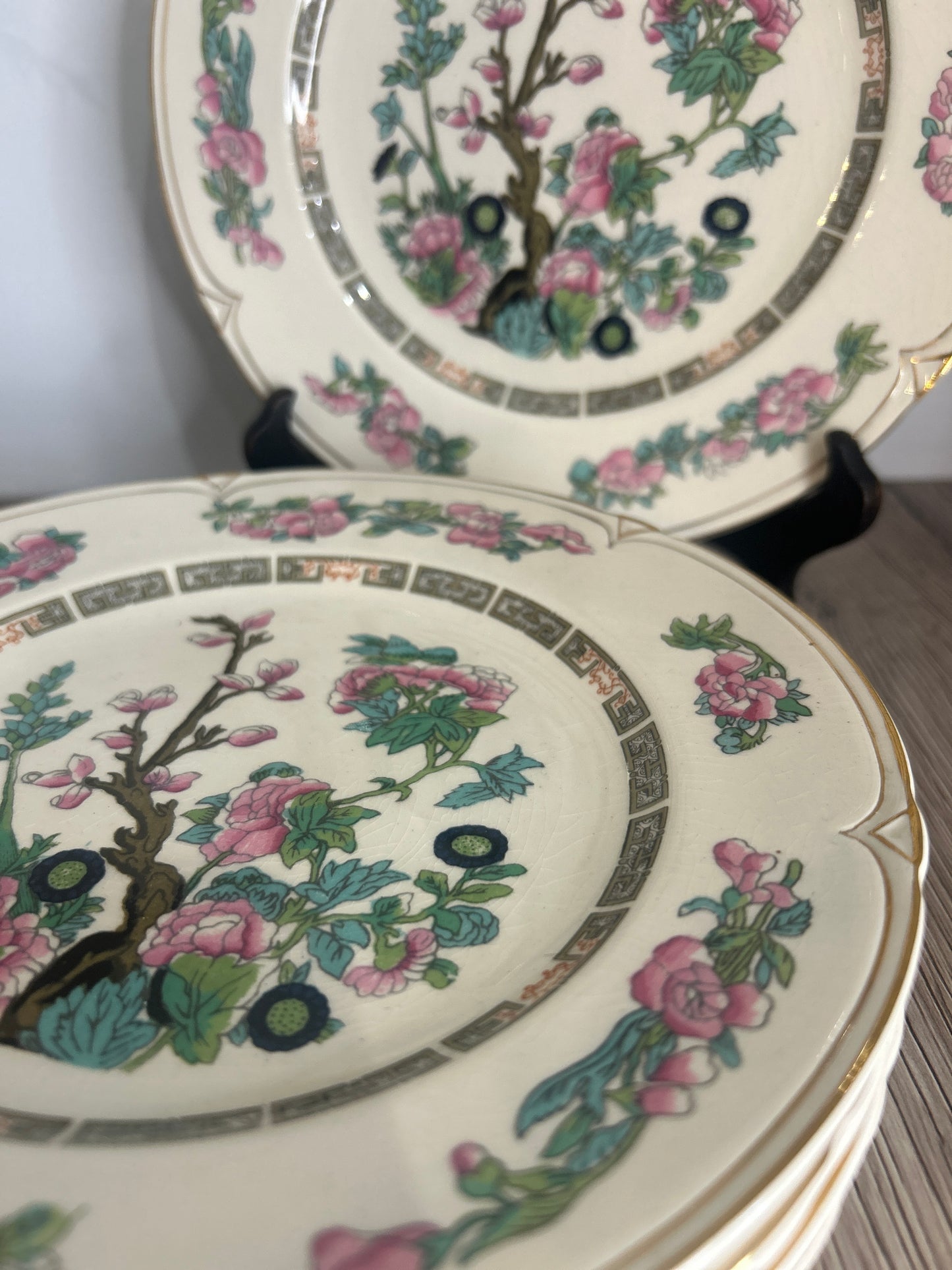 Set of 6 Morley Ware Indian Tree Dinner Plates