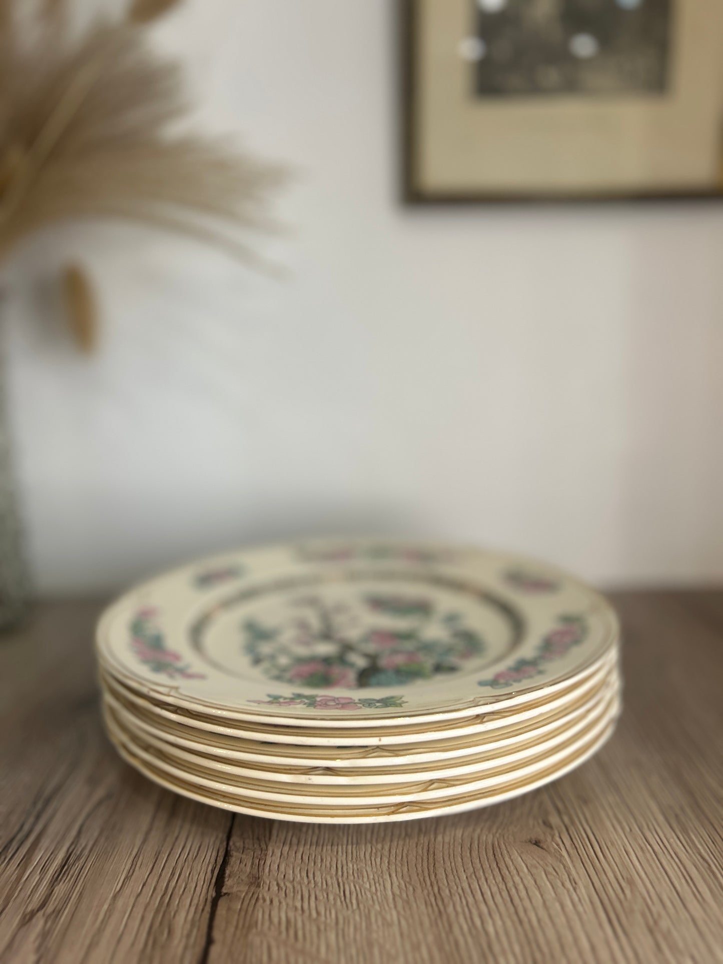 Set of 6 Morley Ware Indian Tree Dinner Plates