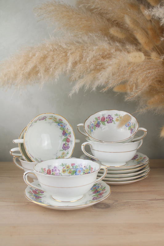 Set of 6 Coalport Maylime Soup Bowls
