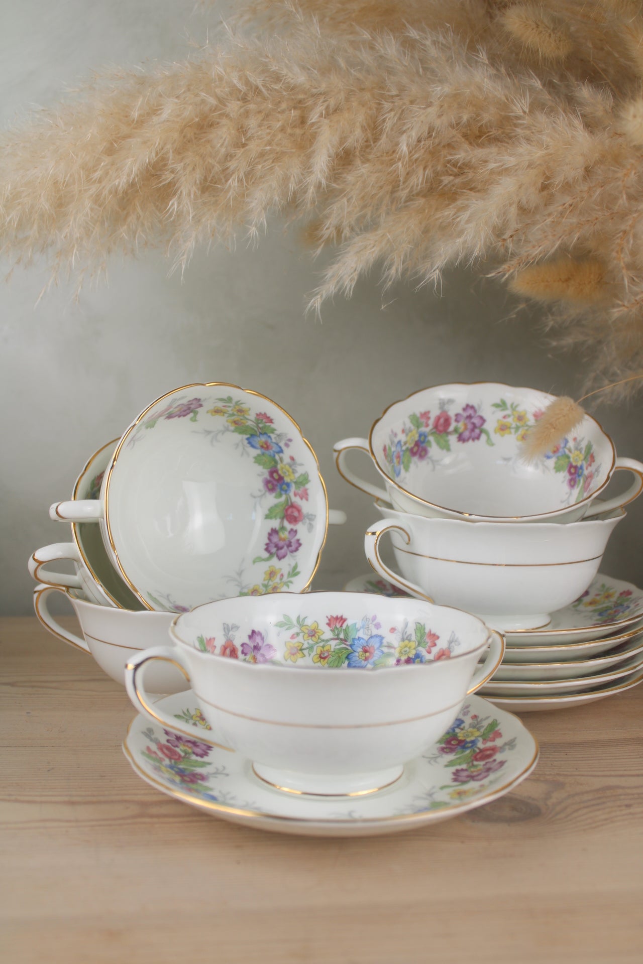 Set of 6 Coalport Maylime Soup Bowls
