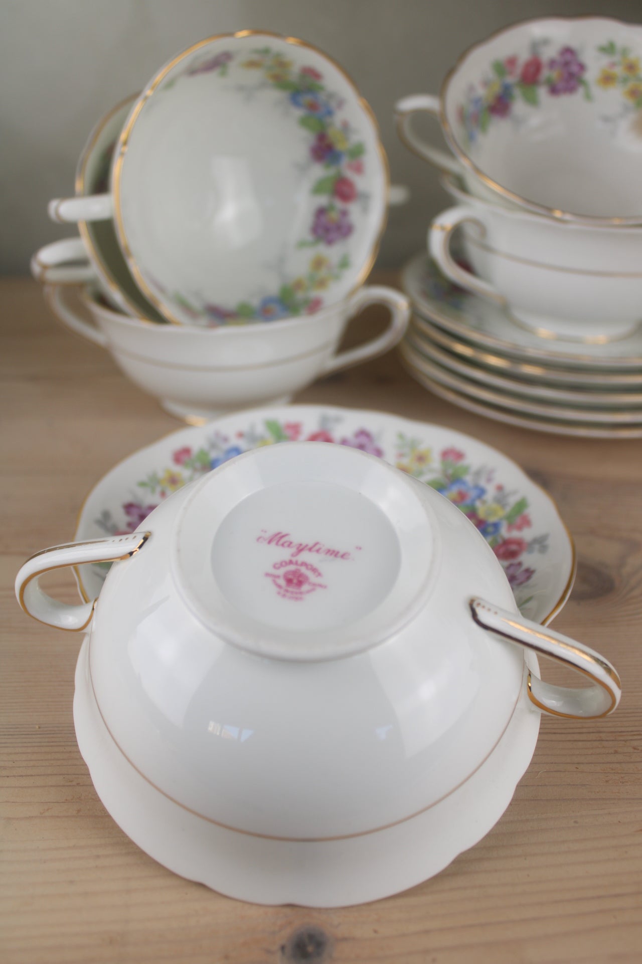 Set of 6 Coalport Maylime Soup Bowls