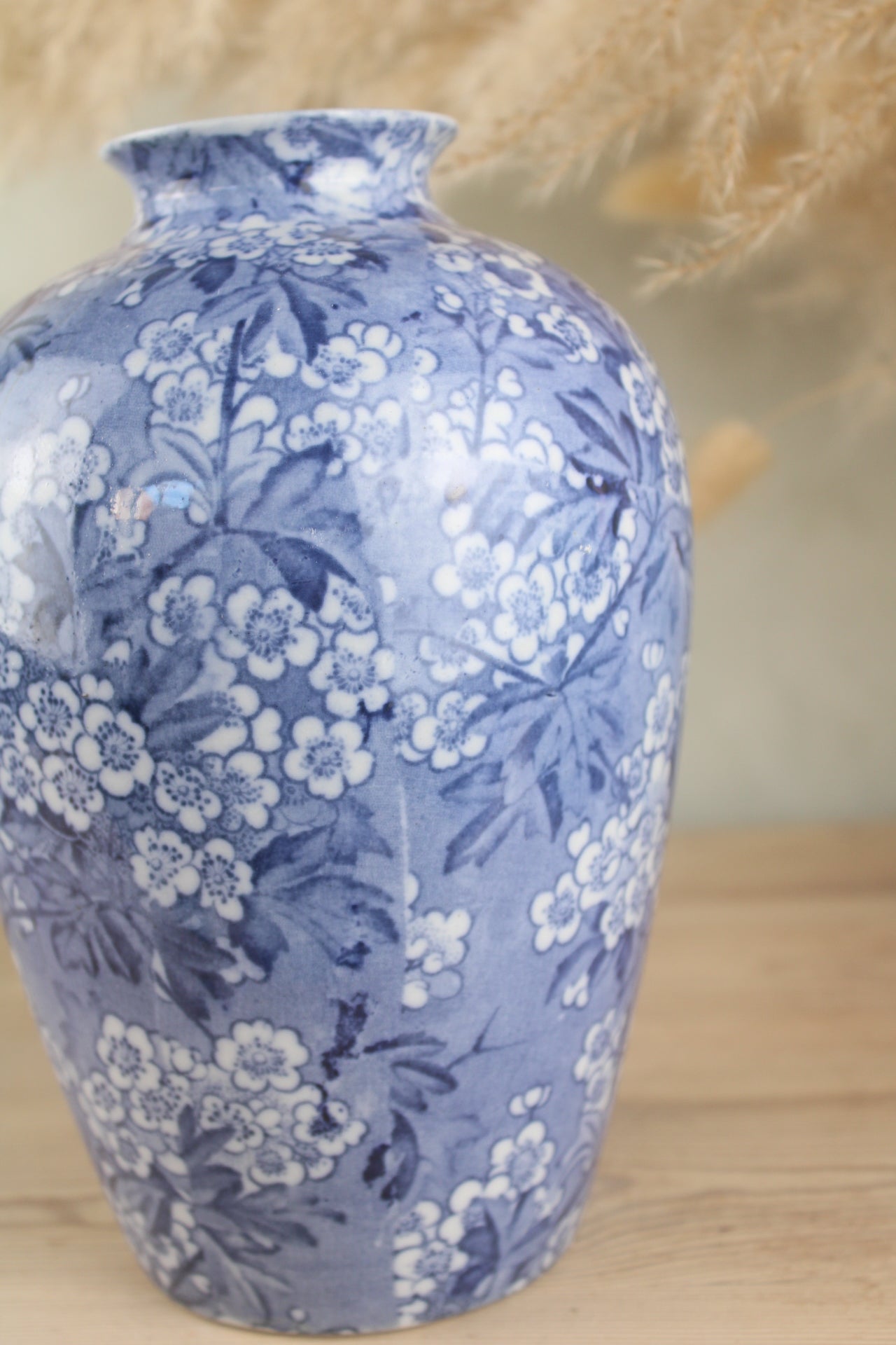 Blue and White Jay Blossom Pottery Vase